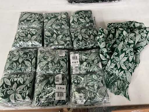 Fair Trade Sjaal groen dessin (25x)