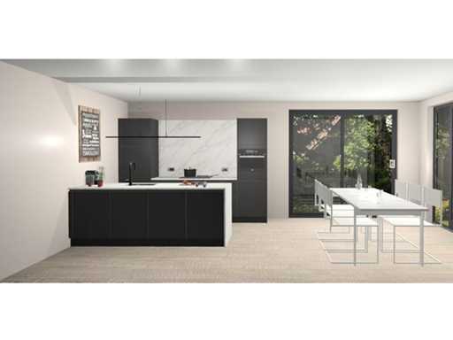 Cucina dell'isola Schüller con parete a ripostiglio