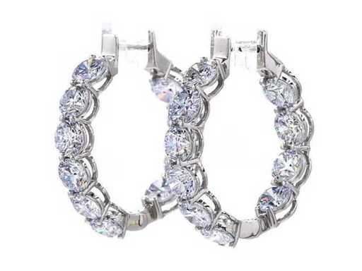 950 Platina oorringen met 5,02 ct. diamant