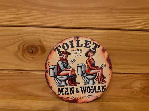 Metal advertising sign round 20cm