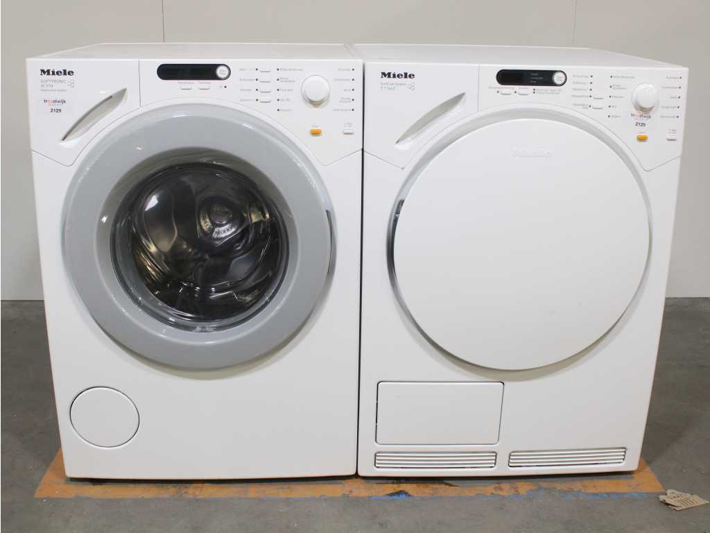 Miele W 1714 Softtronic Wasmachine & Miele T 7744 C SoftCare System Droger