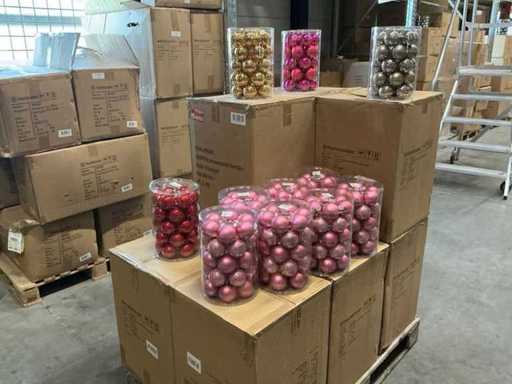 Partij diverse christmas glazen kerstballen 60mm 30/tube (78 tubes)
