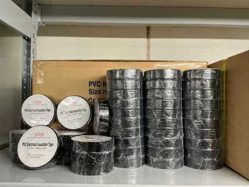 Lot de bandă izolatoare electrică PVC 0,2mm x 19mm x 20m negru (3500x)