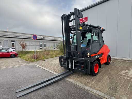 2018 Servicio + UVV 09/2026 Linde H80D-03/900 3ª + 4ª válvula Ajustador de horquilla Carretilla elevadora diésel Cámara de aire acondicionado