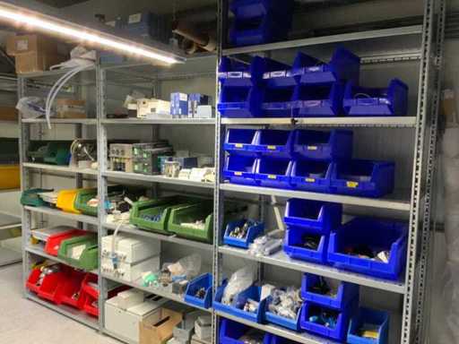 Contents (380V) of installation materials, machine parts, etc. of 9 shelving units