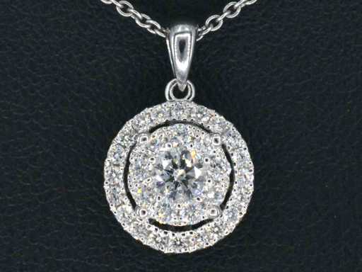 Witgouden hanger met diamanten