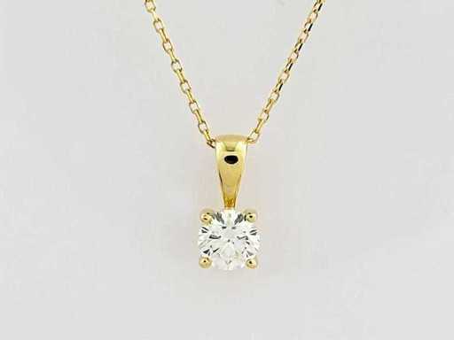 14 KT Yellow Gold Neacklace with Pendant With 0.52 Cts Natural Diamond