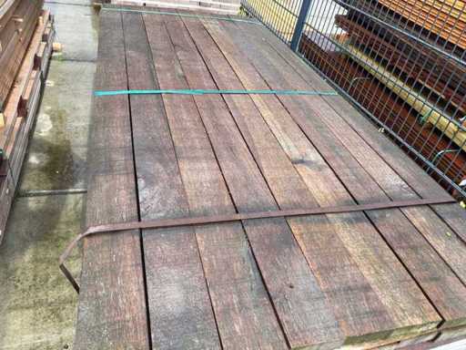 Assi di teak della Guyana Rough Sawn 2150x108x33mm (153x)