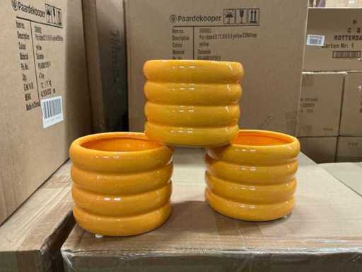 Lot Pot gerippte D11,5/H8,5 cm gelbe Dolomit (1080x)