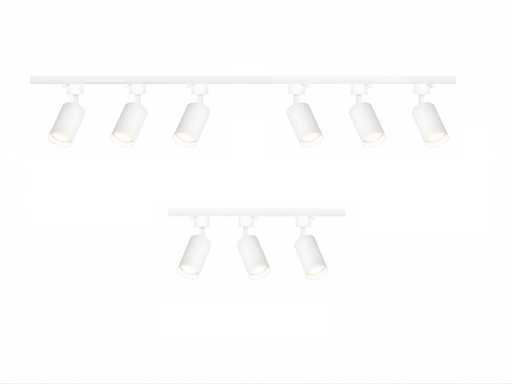 Sistema di rotaie da 3 metri con 9 pezzi di binario spot GU10 bianco (2x)