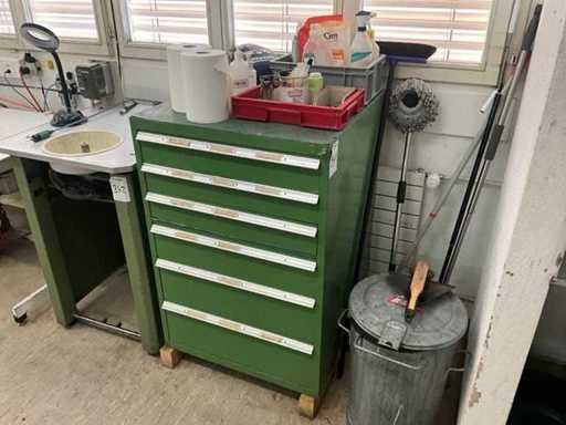 Schubladenschrank mit Inhalt