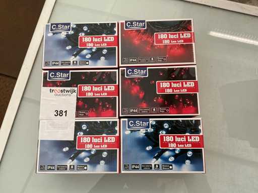 C.Star. Schutzart IP44. Innen- / Außenbereich, Weihnachts-LED-Beleuchtung. (6-fach)