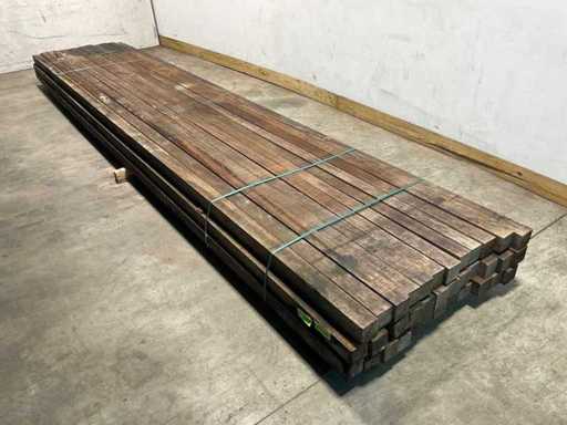 Bois dur Angelim Vermelho scié à poteaux 500x8x8 cm (10x)