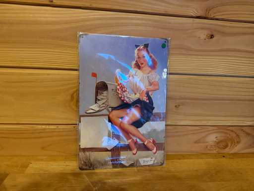 Cartello pubblicitario in metallo