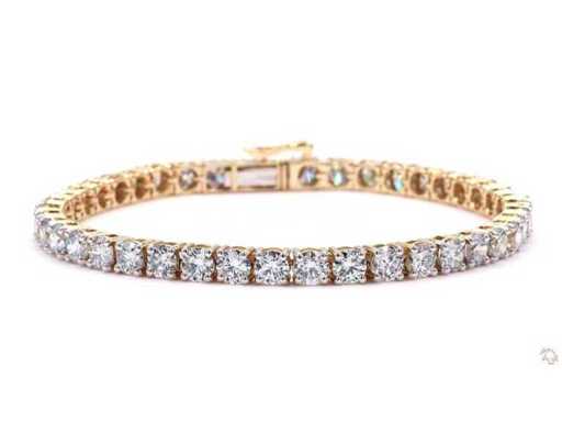 14 kt goldenes Tennisarmband mit Diamant 10,00 CRT