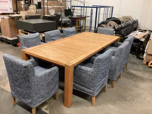 Exotan Eetkamertafel met 8 stoelen