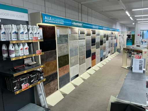 Winkelstelling met tapijt samples