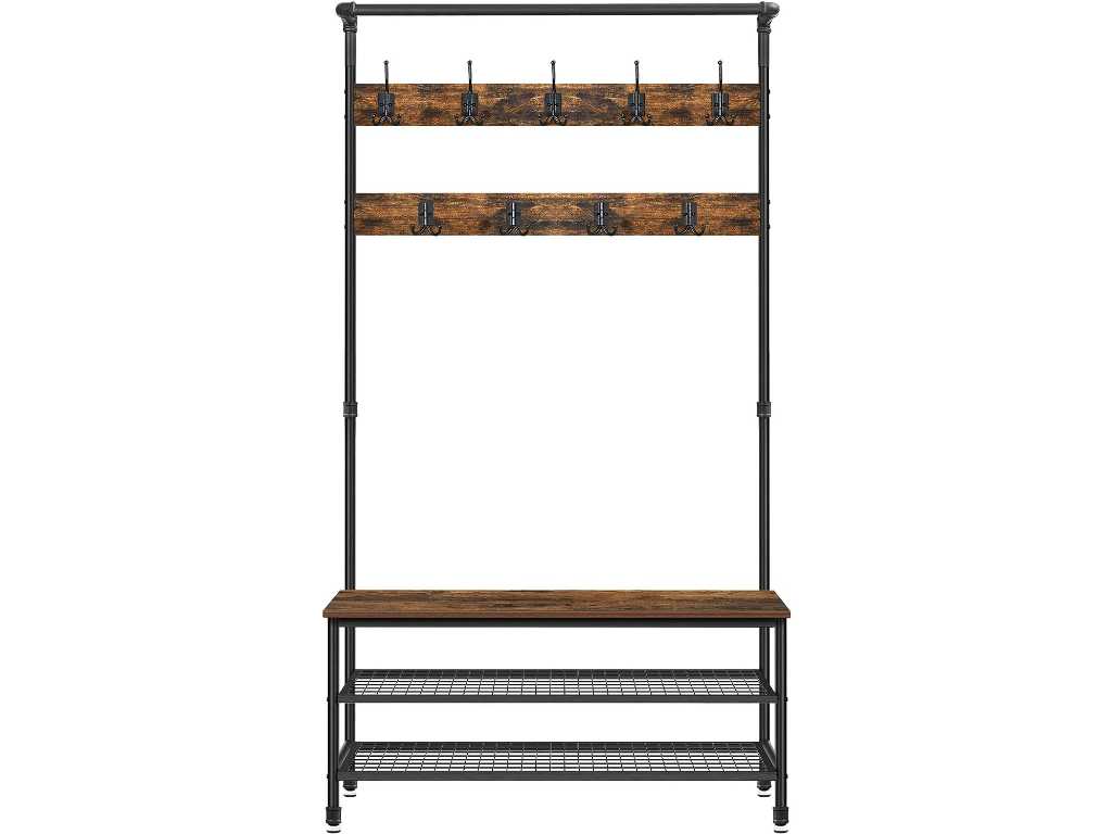 MIRA Home - MIRA - XL Cloakroom rack - with coat rack - including bench and shoe rack