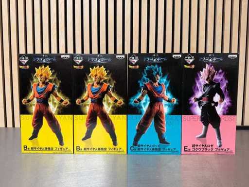 Banpresto - Super Saiyan Son Goku / Super Saiyan God Super Saiyan / Super Rosé - Dragon Ball Super collection figurine (4x)