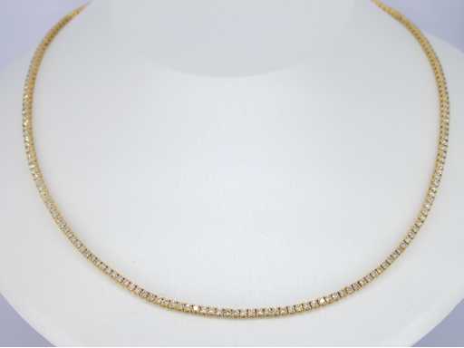 Gouden tenniscollier met briljant geslepen diamanten van 5.50 carat