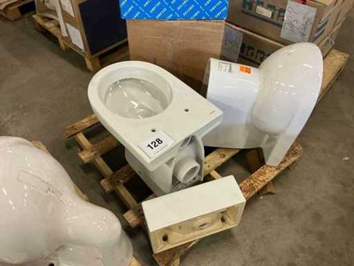 Toilet (2x) + waskom (2x)