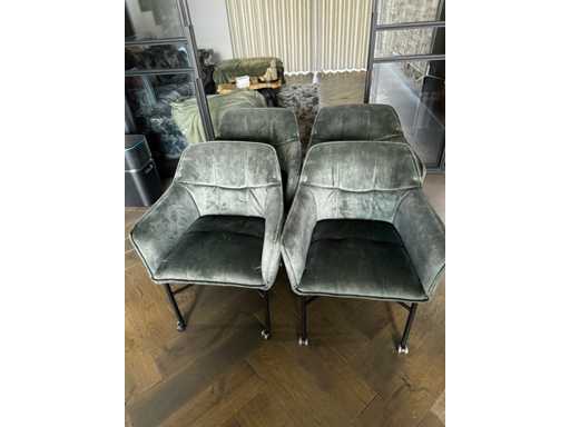 Eetkamerstoel velvet green (4x)