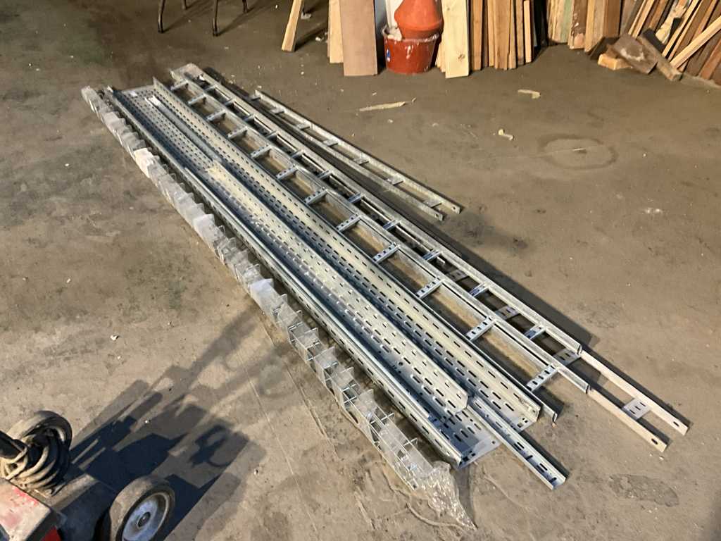 Batch of various metal cable trays