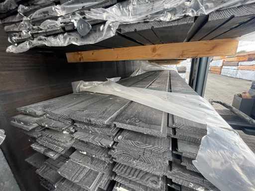 Douglas interchangeable rebate/half-timber rebate black coated 5000x190x18mm (95x)