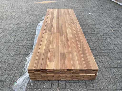 Pièces de couverture en teck de Guyana Articulées à doigts 4000x90x21mm (54x)