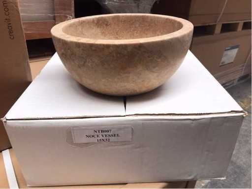 Natural Stone Travertine Noce Washbasin 32x15 cm
