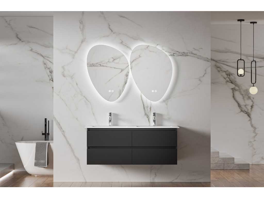 Karo - 64.0025 - Set di mobili da bagno con lavabo e specchio 2xLed.
