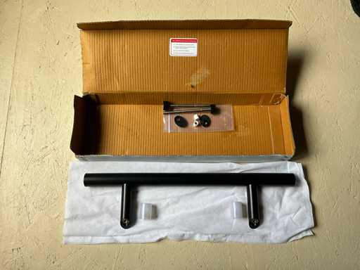 Door handle stainless steel black coated 500mm with angled feet