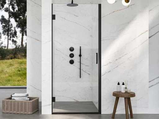 Porte de douche Marenza Neptune 5000 85x200 noire mat anti-citron vert easyclean SW538303