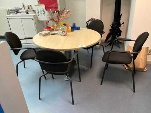 Table de conférence ronde + chaise (5x)