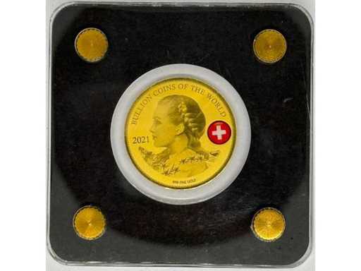 Gold 999 (1/500 oz) – 3000 Francs CFA "Coat of Arms of Saxony" Coin Bar – Republic of Chad – 16 × 22.4 mm