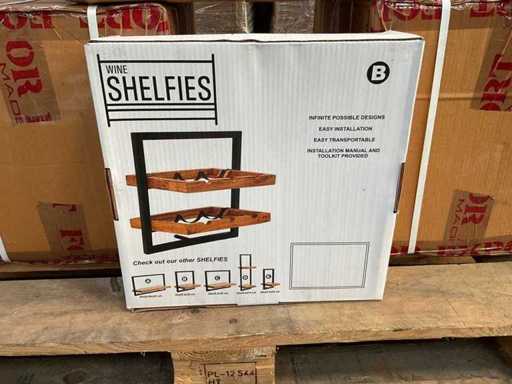 Molte mensole industriali a parete Wine Shelfie F – 35 x 35 cm (12x)