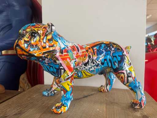 Bulldog staand Graffiti H26cm