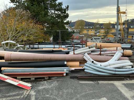 Large lot of plastic pipes
