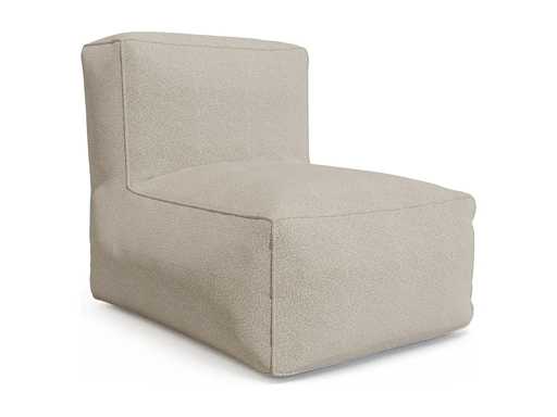 Armchair in off-white terry fabric 