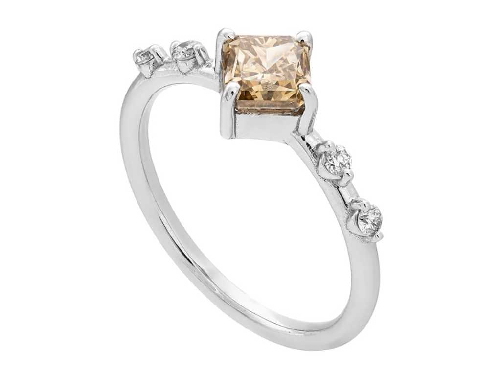Luxury Ring Natural Diamand Fancy Brown 1.17 carat