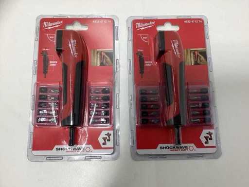(2x) Milwaukee Shockwave Right Angle Screw Aid Set - 4932 4712 74