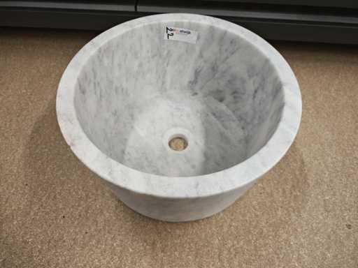 Lavabo in Marmo Pietra Naturale Bianco 40x21 cm