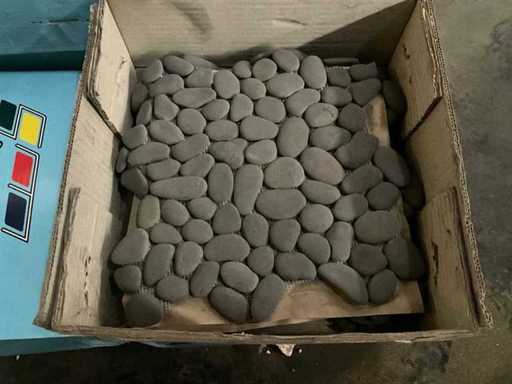 Pietre & Mosaici Pietra nera a interblocco Mosaico di grandi quantità nei massi (130x)