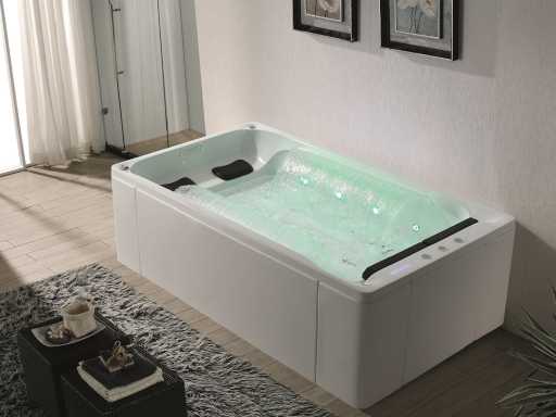Bain de massage autoportant pour 2 personnes avec cascade