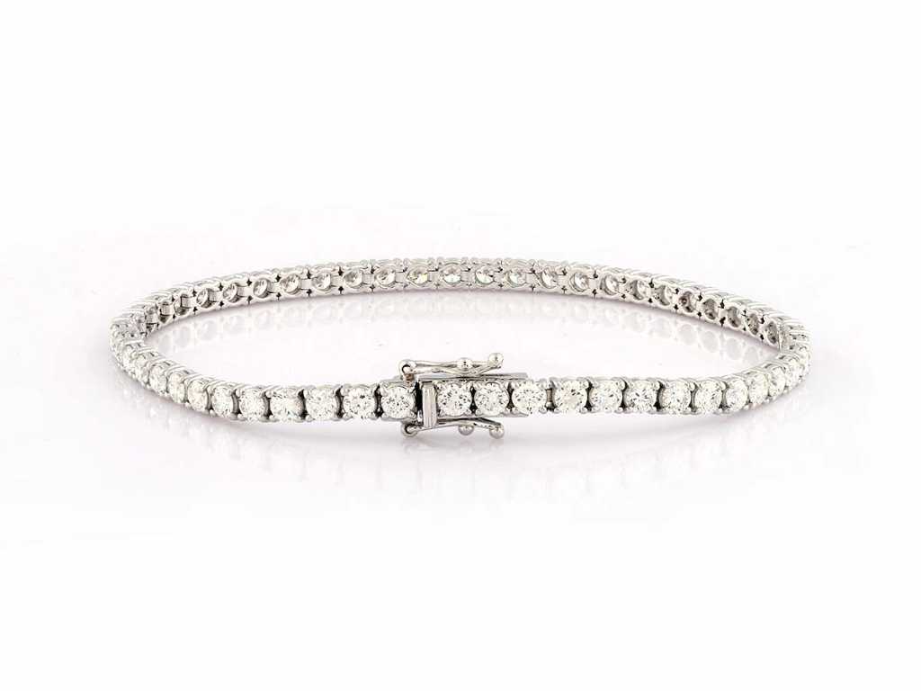 Bracelet en or blanc 14 carats avec diamant de laboratoire de 5,18 carats