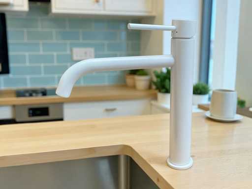 Kitchen mixer tap matt white