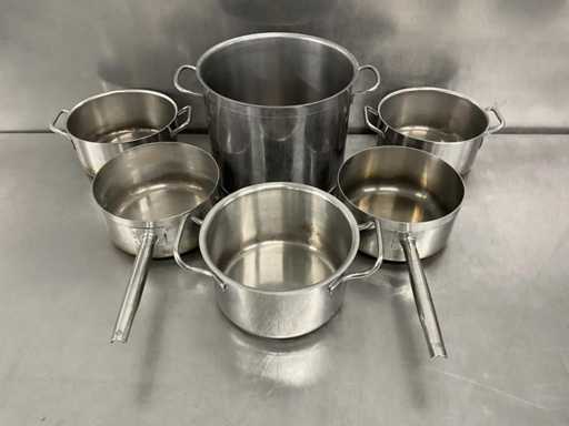 RVS kookpan (6x)