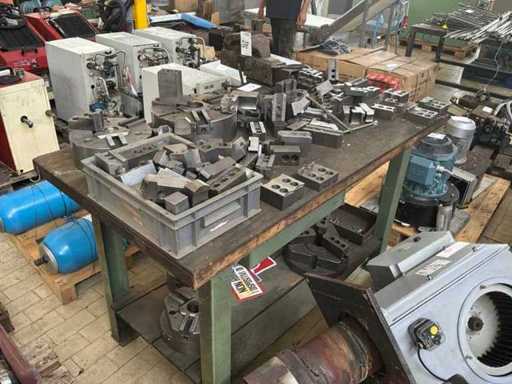 Workbench with vice and contents