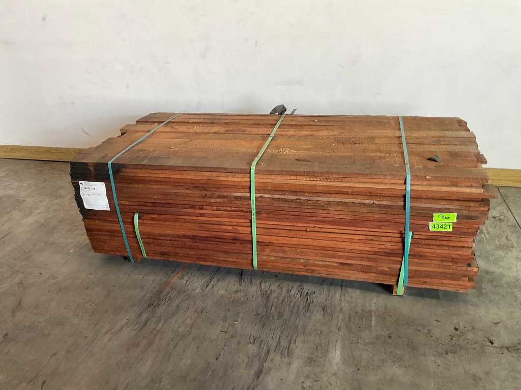 Angelim Vermelho pannello in legno duro 200x10x2 cm (20x)