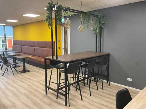 High table with Franky bar stools - 210 x 90 cm 